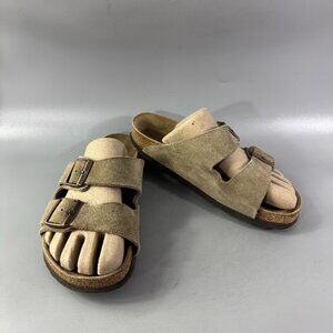 Birkenstock Arizona Taupe Suede Leather Sandals, Size 39